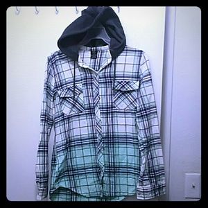 Hooded button-down flannel Size Medium